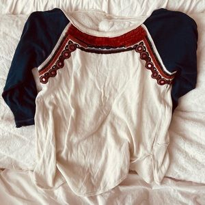 Free people three-quarter sleeve size small sweater